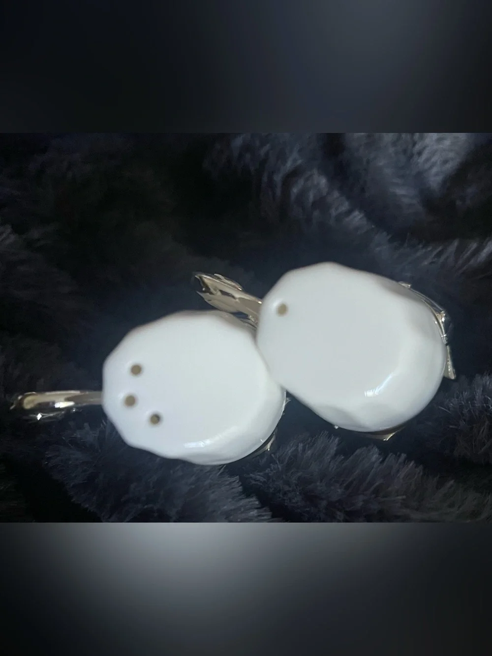 VINTAGE Art Nouveau Silver Plated Swans Porcelain Salt & Pepper Shakers Birds